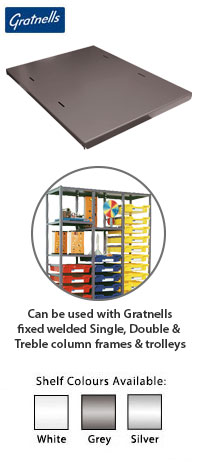 Gratnells Single Shelf - For Static & Mobile Units with Fixed Welded Runners - Pack of 2     (Only use in frames with columns, in place of trays) 