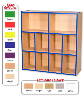 KubbyKurve Library Three Tier 2+4+4 Shelf Unit