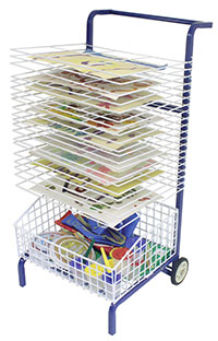 Mobile 20 Shelf Drying Rack with Storage