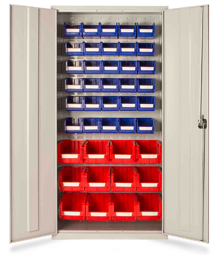 Lockable Small Parts Storage Cupboard - 1830mm wide - Option 1