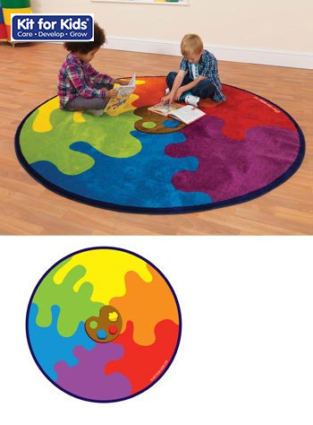 Decorative Colour Palette Carpet - 2m Diameter