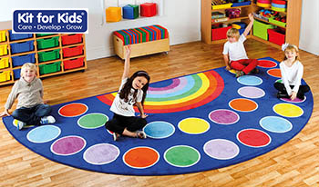 Rainbow Semi-Circle Placement Carpet - 2m x 4m