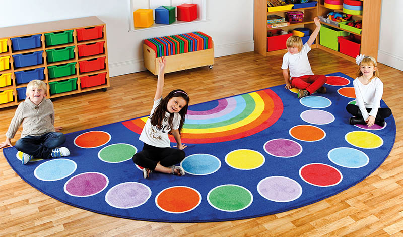 Rainbow Semi-Circle Placement Carpet - 2m x 4m