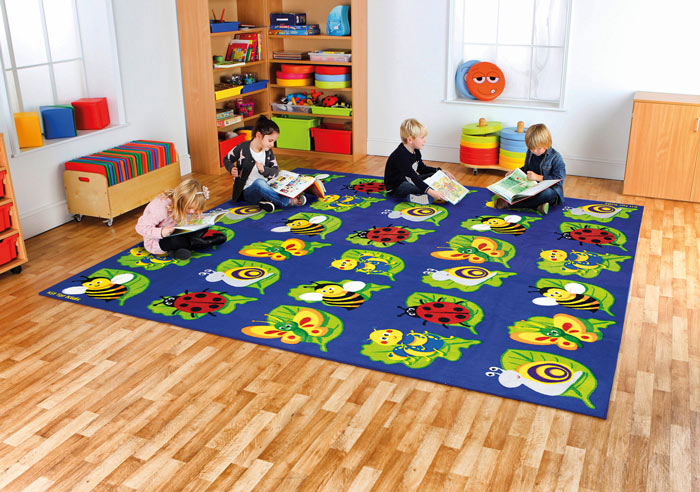 Back to Nature Square Bug Placement Rug