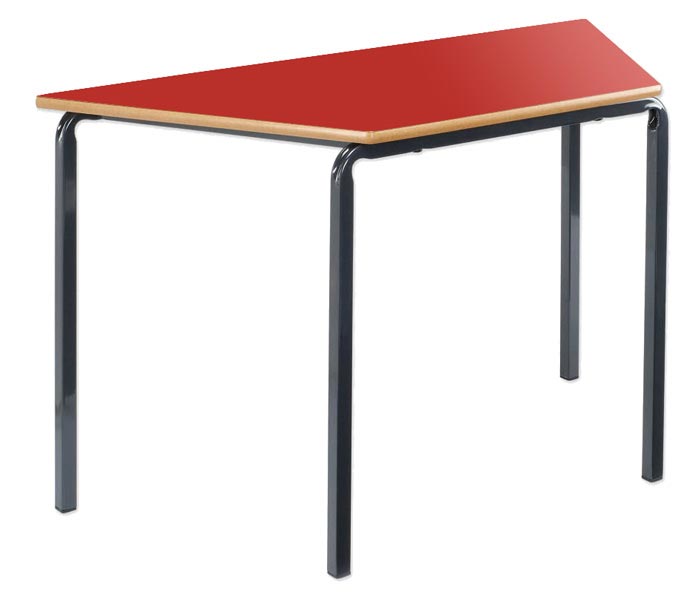 Contract Classroom Slide Stacking Trapezoidal Table - Bullnosed MDF Edge