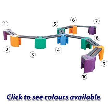 Multicoloured Spiral Bench - 18 Person Unit