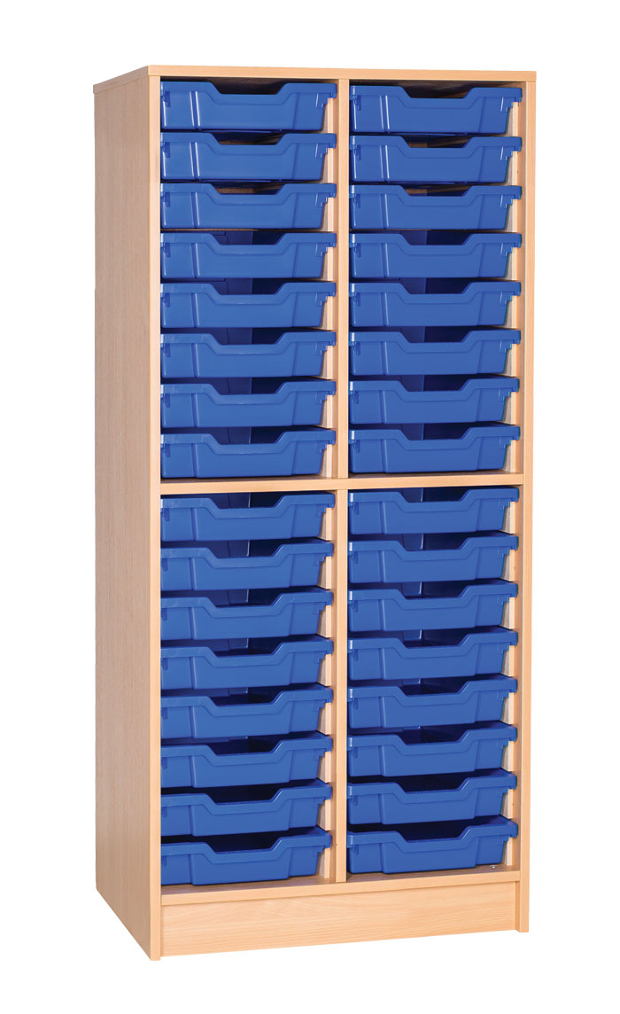 Sturdy Storage Double Column Unit - 32 Shallow Trays (Static Only)
