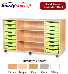 Sturdy Storage Quad Column Unit - 16 Trays & 2 Cupboards