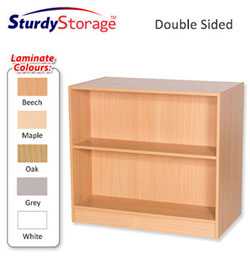 Sturdy Storage 900mm High Static Double Sided Bookcase