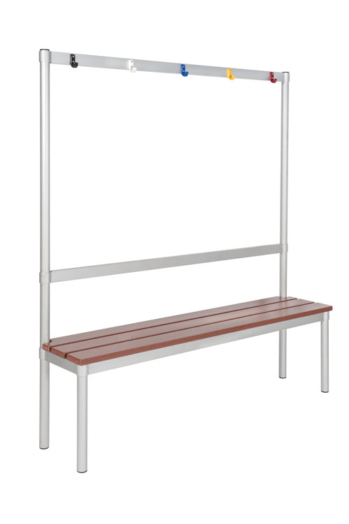 GOPAK Enviro 1600mm Changing Room Bench with Coloured hooks