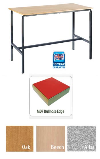 Crush Bent H-Frame Work Table With MDF Edge