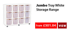 Jumbo Tray White Storage Range