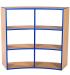 KubbyKurve Library Three Tier Curved Open Back 2+2+2 Shelf Unit - view 2