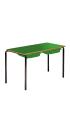 Contract Classroom Slide Stacking Rectangular Table - Bullnosed MDF Edge - With 2 Shallow Trays and Tray Runners - view 3