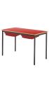 Classroom Contract Spiral Stacking Rectangular Table - Bullnosed MDF Edge - With 2 Shallow Trays and Tray Runners - view 2