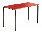 Contract Classroom Slide Stacking Rectangular Table - Bullnosed MDF Edge - view 1