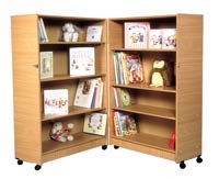 4 Shelf Hinged Bookcase Beech Finish