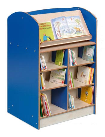 Coniston Double Sided 1200 Bookcase with Lectern - Blue/Maple