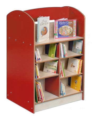 Coniston Double Sided 1200 Bookcase - Red/Maple