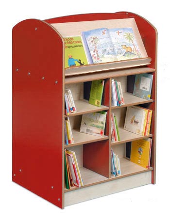 Coniston Double Sided 1200 Bookcase with Lectern - Red/Maple