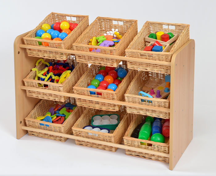 RS Classroom Tidy with 9 Willow Baskets