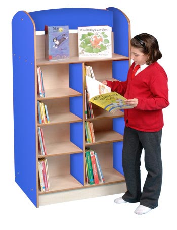 Coniston Double Sided 1500 Bookcase - Blue/Maple