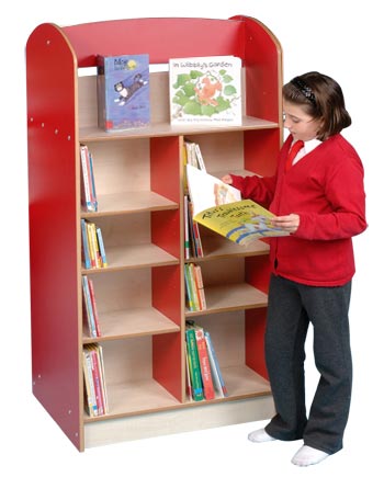 Coniston Double Sided 1500 Bookcase - Red/Maple