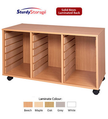 Sturdy Storage Triple Column Unit - 18 Tray Unit **WITHOUT TRAYS**