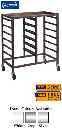 Gratnells Low Height Empty Double Column Trolley - 860mm With Welded runners (holds 12 shallow trays or equivalent)