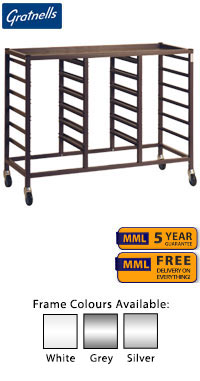 Gratnells Low Height Empty Treble Column Trolley - 860mm With Welded Runners (holds 18 shallow trays or equivalent)