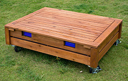 Outdoor Sandbox On Castors With 2 Trays