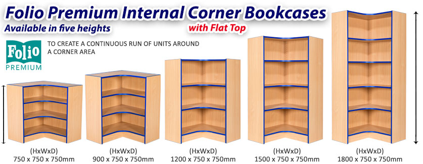 Folio Flat Top Internal Corner Bookcase frag
