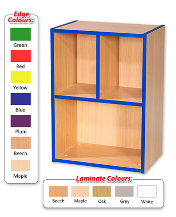 KubbyKurve Library Two Tier 2+1 Shelf Unit