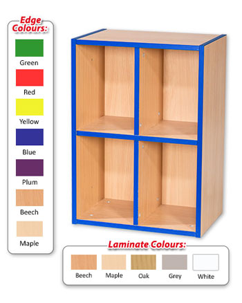 KubbyKurve Library Two Tier 2+2 Shelf Unit