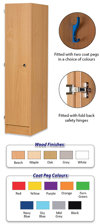 Primary Height One Door Locker - 1370mm