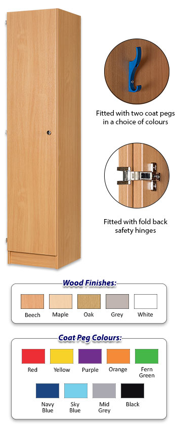 Secondary Height One Door Locker - 1800mm