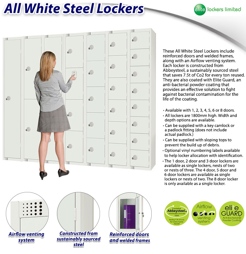 All White Steel Lockers fragment