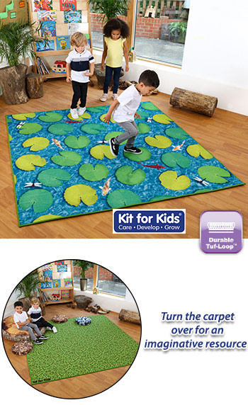 Back To Nature Grass And Lily Pads Double Sided Carpet