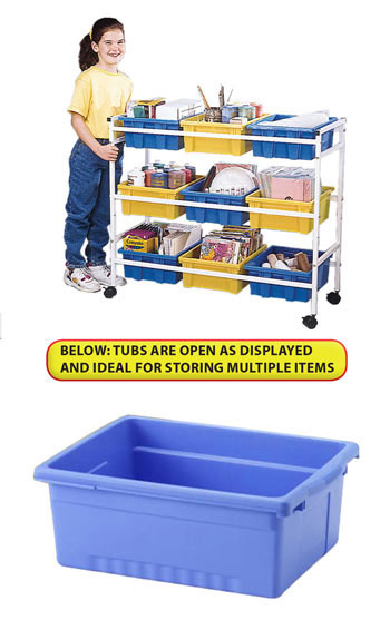 Multi Purpose Cart With 9 Open Tubs For Mulitple Item Storage