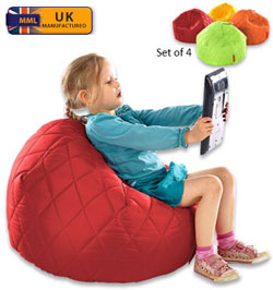 Quilted Outdoor Beanbags - Set of 4