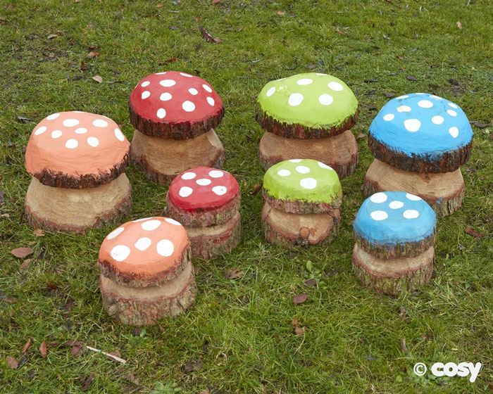 Medium Mushroom Painted (12Pk)