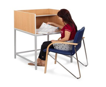 Study Carrel with Straight Leg Frame