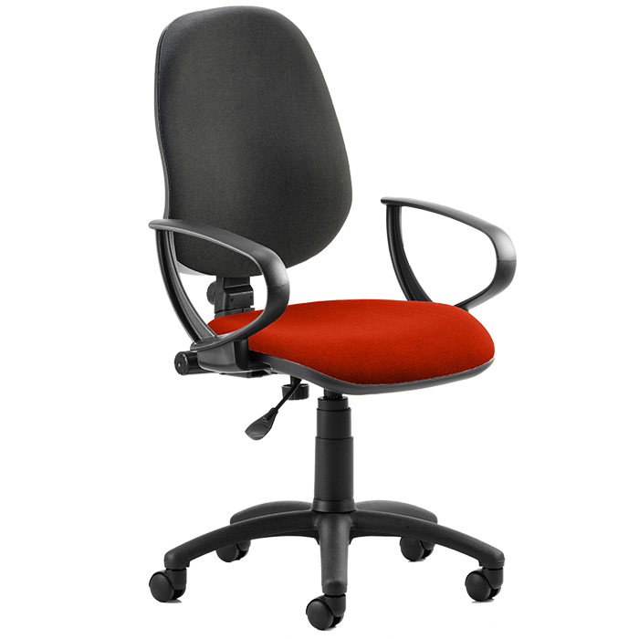 Eclipse 1 Lever Task Operator Chair - Bespoke Colour Seat With Loop Arms