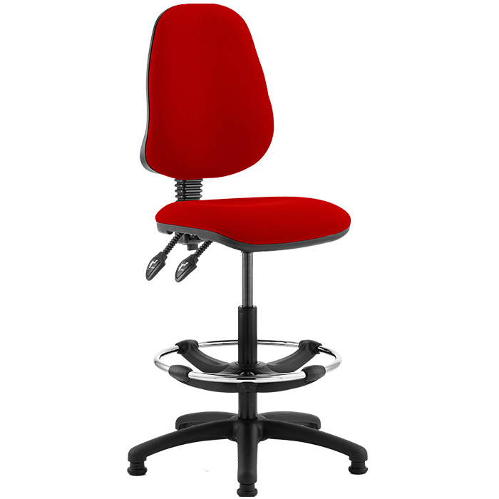 Eclipse 2 Lever Task Operator Chair - Bespoke Colour Chair With Hi-Rise Draughtsman Kit