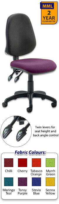 Eclipse 2 Lever Task Operator Chair - Bespoke Colour Seat