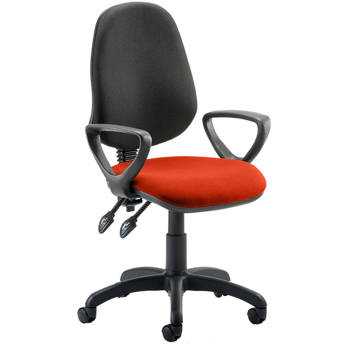 Eclipse 2 Lever Task Operator Chair - Bespoke Colour Seat With Loop Arms