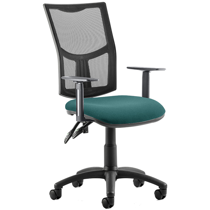 Eclipse 2 Lever Task Operator Chair - Bespoke Colour Seat With Mesh Back And Height Adjustable Arms