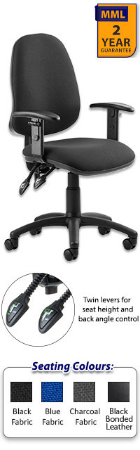 Eclipse 2 Lever Task Operator Chair With Height Adjustable Arms