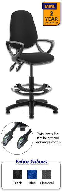 Eclipse 2 Lever Task Operator Chair With Loop Arms And Hi-Rise Draughtsman Kit