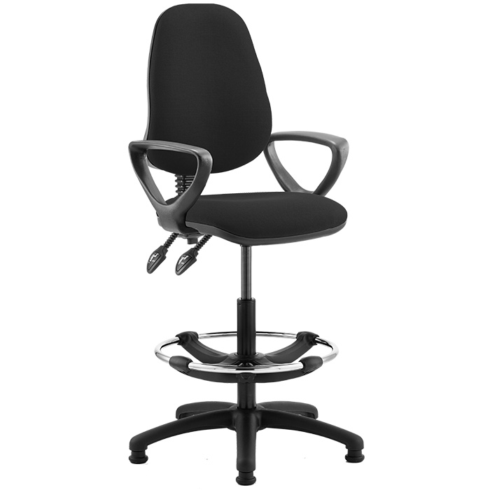 Eclipse 2 Lever Task Operator Chair With Loop Arms And Hi-Rise Draughtsman Kit